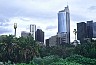 Sydney - Kontraste: Park und Skyline. -  Alle Australien Fotos: Laurenz Bobke.